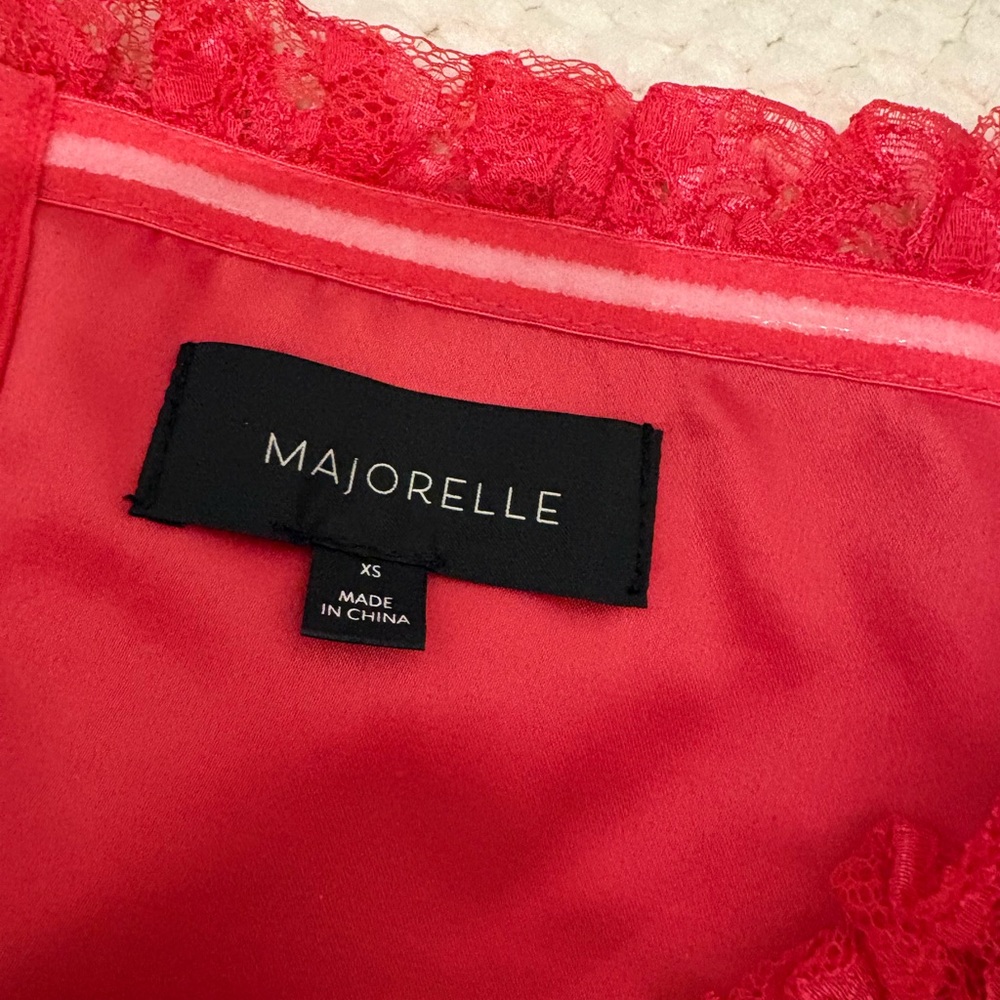 MAJORELLE Lace Chemise - Vibrant Red